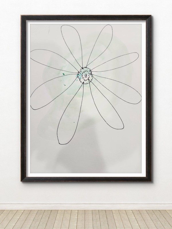 Abstract Expressioinistic Flowers Original Wall Art 14X11 Paper Watercolor