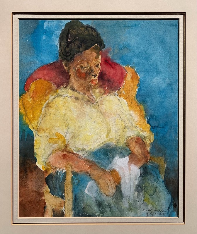 Cecil Higgs (South African,1898–1986) Rarity Expressionism Watercolor Painting gallery