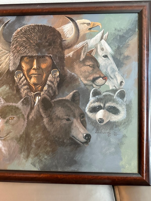 FRED CLEVELAND ORIGINAL PAINTING ON CANVAS FRAMED 44.5" X 34.5" EXTRA LARGE gallery