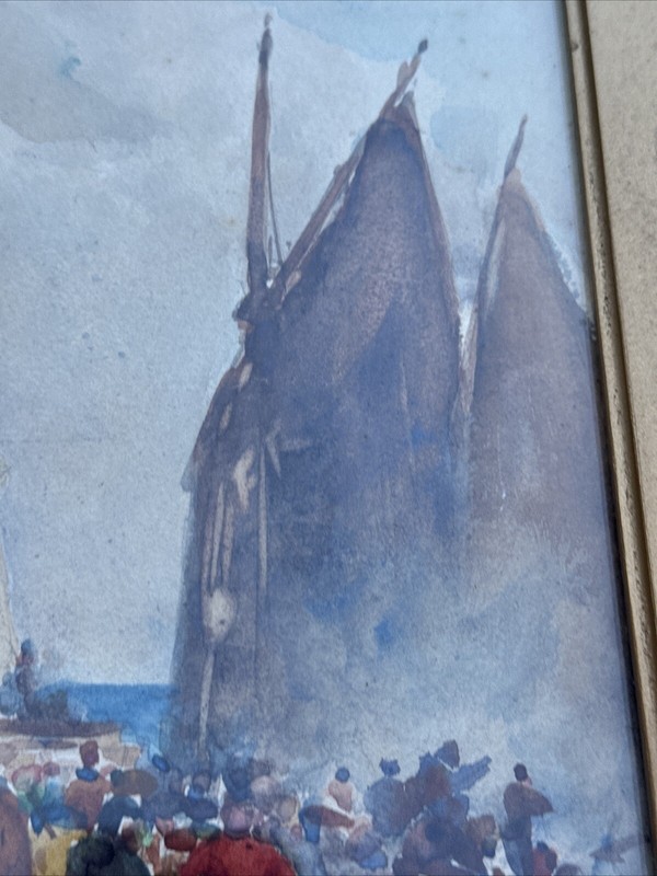 ANTIQUE PAINTING NAUTICAL COASTAL LISTED FAMOUS 1890'S JAMES MCMASTER MACMASTER gallery