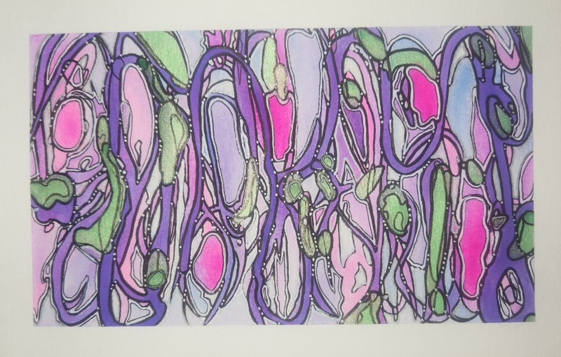 Cool Cool- Original Abstract Watercolor With Ink & Metallic Details, Unframed