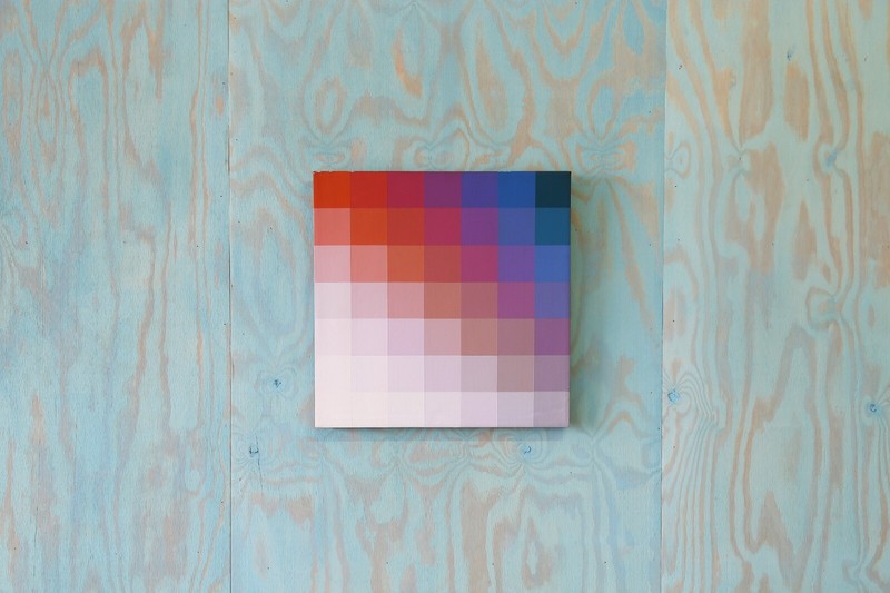 Rare 1975 Robert Swain Geometric Color «Study for 7′ x 7′ Painting» Signed