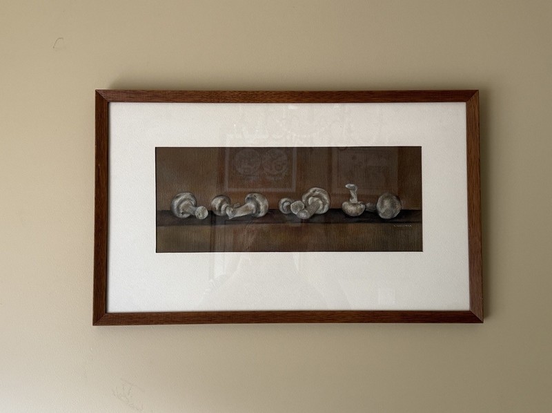 D Wokurka Vintage Painting – Still Life Mushrooms – Matted Framed