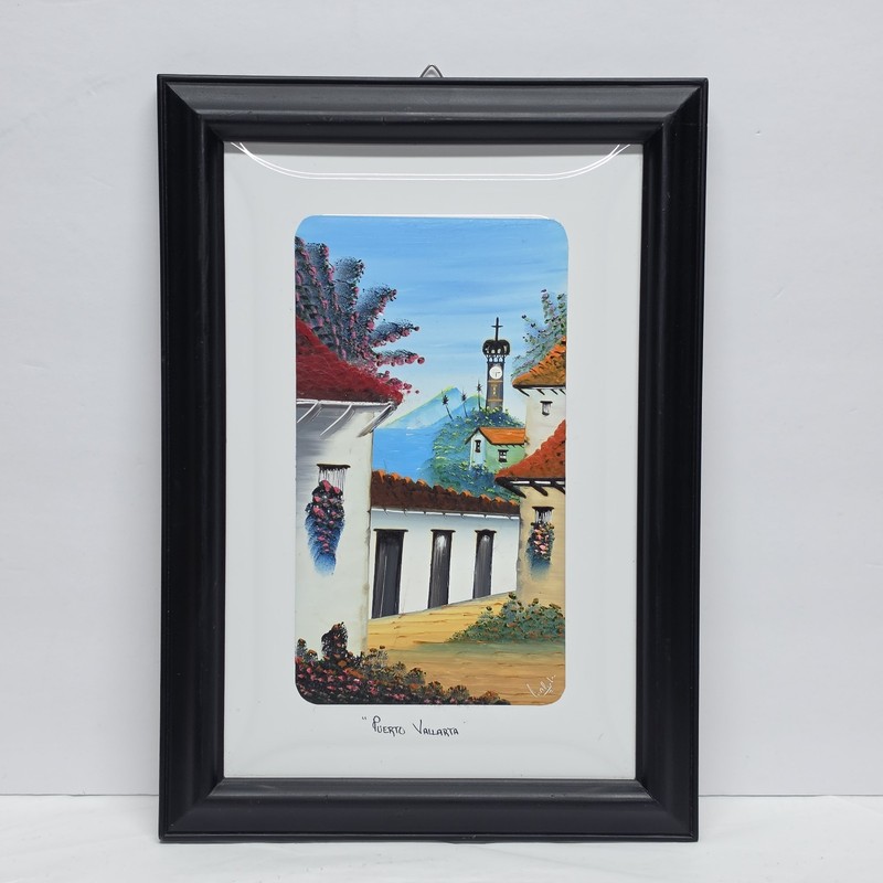 PUERTO VALLARTA MEXICO 2005 ORIGINAL HAND PAINTING TILE WALL ART PACIFIC OCEAN