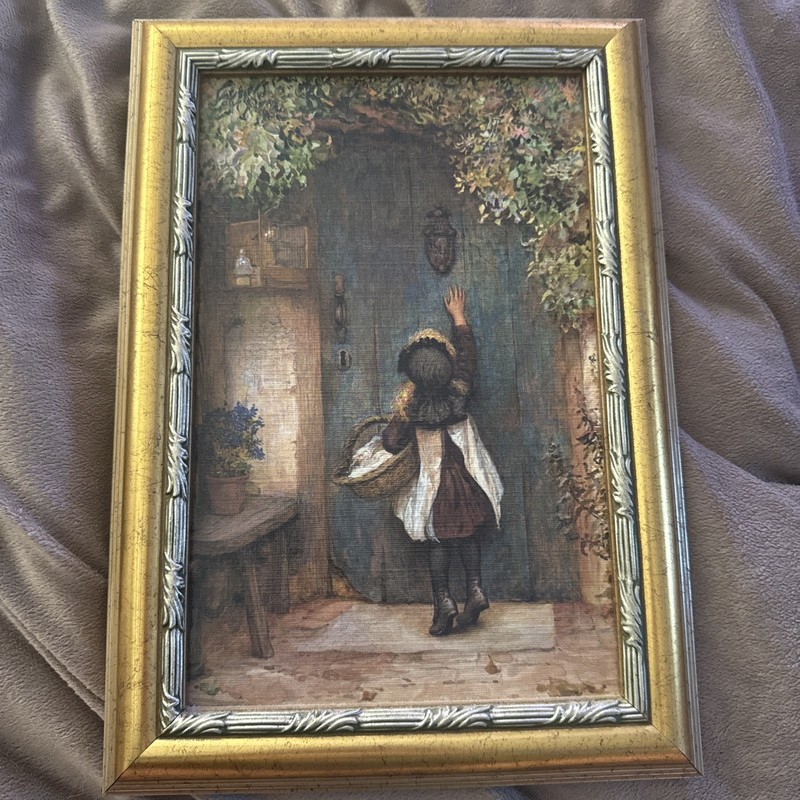 VTG FramedThe Visitor Canvas Art Replica Painting Design Toscano Arthur Hopkins