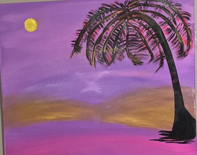Caribbean acrylic painting on canvas by original art handmade, New, size; 30x24 gallery