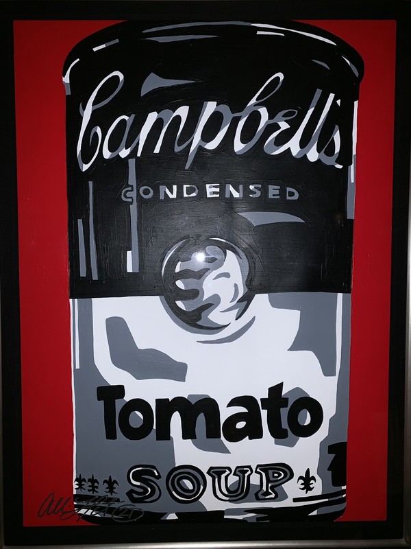 Original Campbell’s Soup Can POP ARTIST Allison Lefcort 22×30 Warhol Acrylic