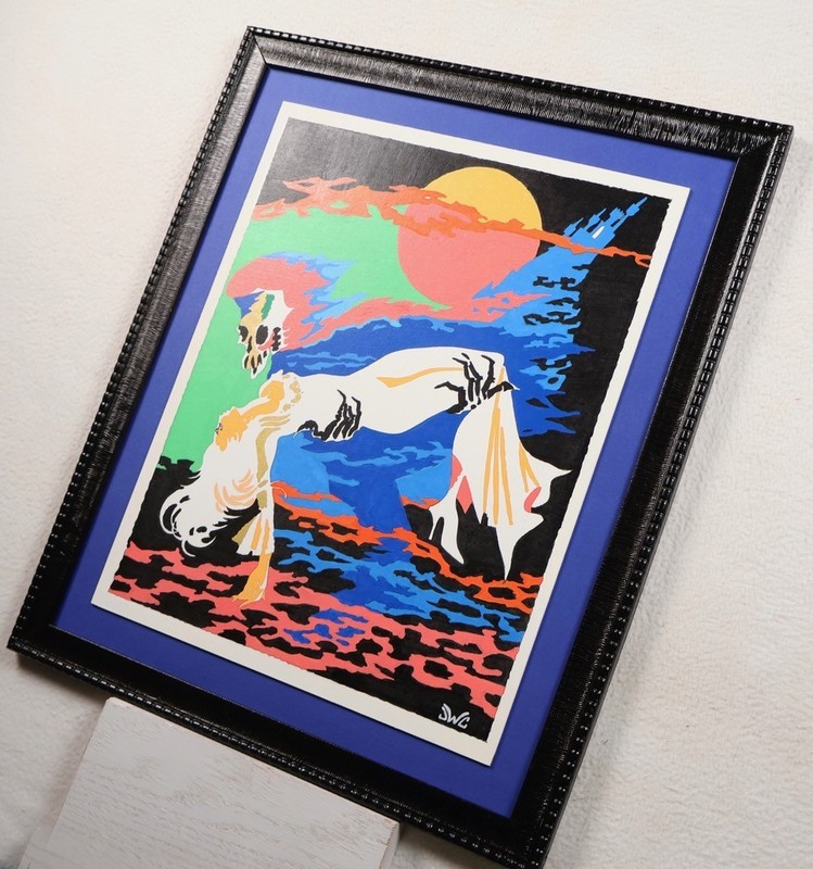 Vintage Paint by Number Reproduction "Monsters of the Supernational" Framed 60s gallery