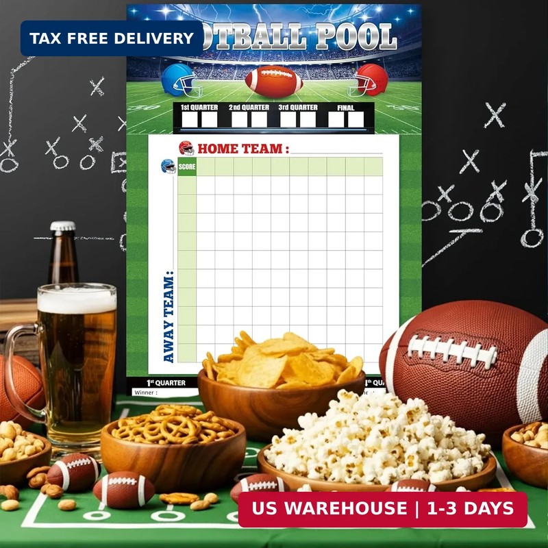 Actilize 2 Pack Football Pool Posters, 19.7x27.5 Inch Football Squares Board, Pa gallery