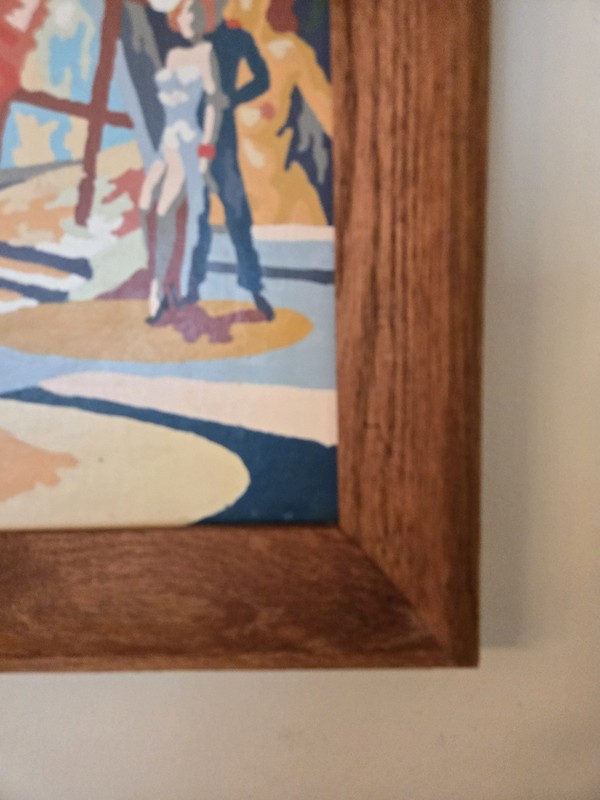 Paint By Numbers French Can Can Framed Craftint G-2 10G5 1968 Art Vintage gallery