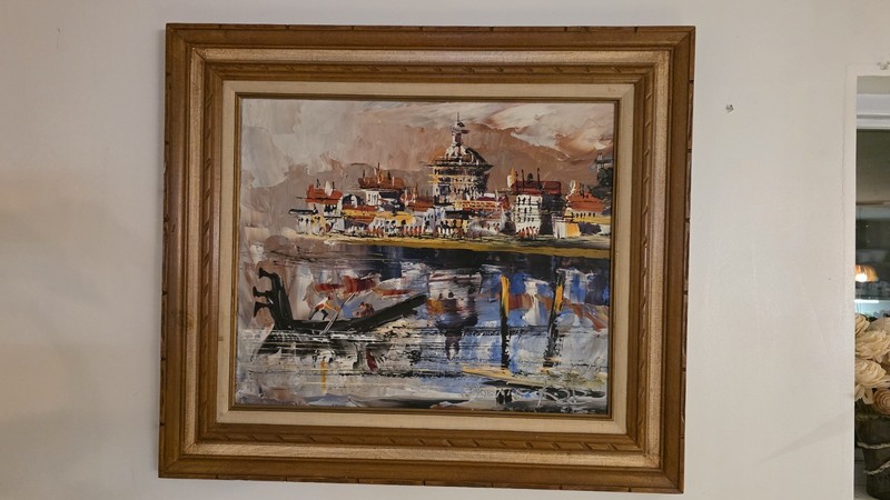 Large 32×27 Morris Katz 1978 Original Oil Painting Signed Palette Knife Art