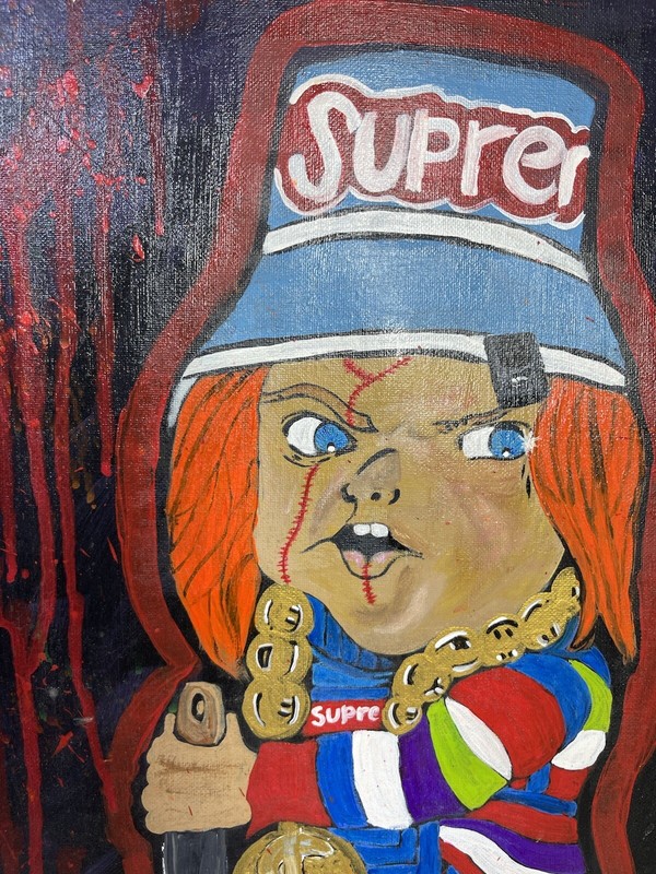 Custom Painted Chucky Childsplay Painting Supreme Good Guys Signed By Artist gallery
