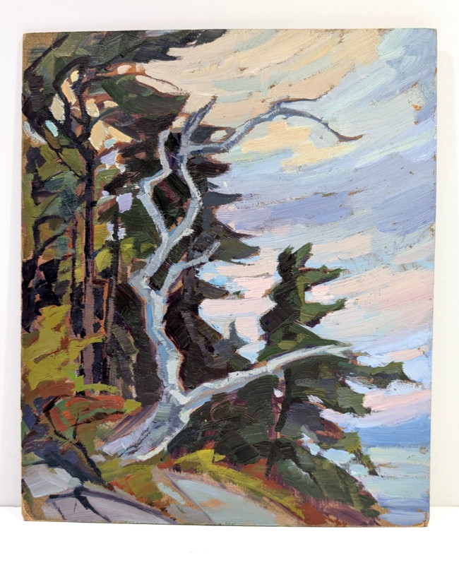 Canada Landscape Vintage Oil Painting on Board Group of Seven Study Tom Thomson