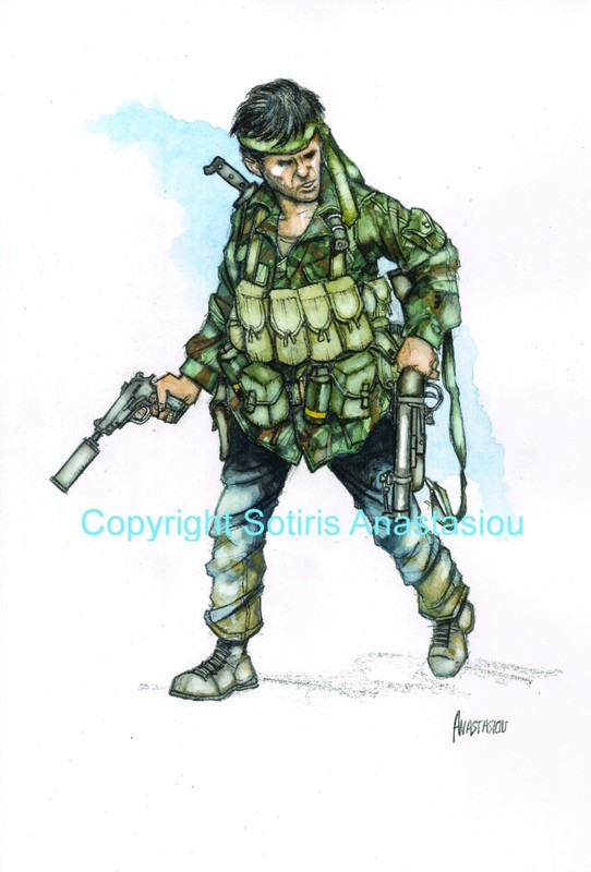 ORIGINAL Military Painting – US NAVY SEAL. MEKONG DELTA, VIETNAM 1968
