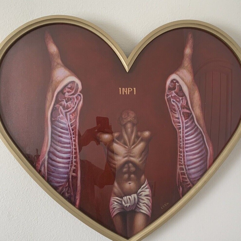 Unique Modern Framed Dark Gothic Nude Figure Original Art 30×25 FREE SHIPPING!