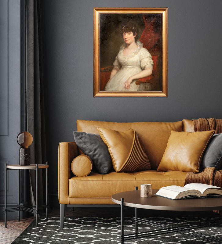 Large 19th Century Portrait of A Lady Mary Ann Pigot White Dress William Beechey gallery