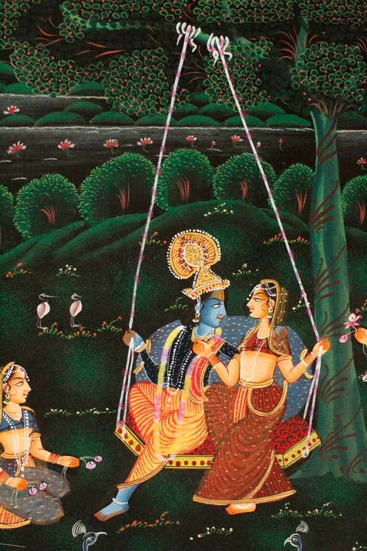 Radha Krishna Painting Of Hindu Religious Fine Art For Wall Hanging 21x15 Inches gallery