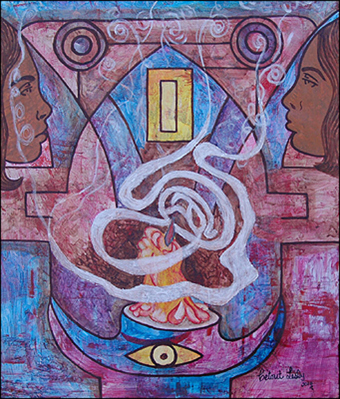 Haitian Art – The Power of the Candle by Lesly Cetout 20 x 24
