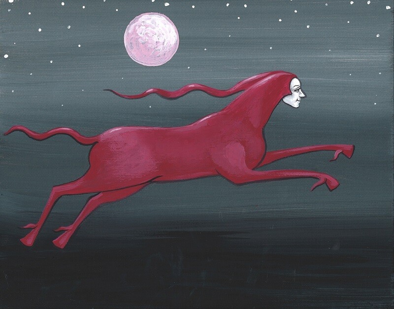 11X14 PRINT OF PAINTING RYTA SURREAL HORSE HALLOWEEN SPIRIT WITCH Ghost Art 🎃