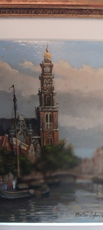 ORIGINAL OIL PAINTING BY PETER (PIETER) EGBERT, NOTED DUTCH ARTIST, EARLY 1900s gallery