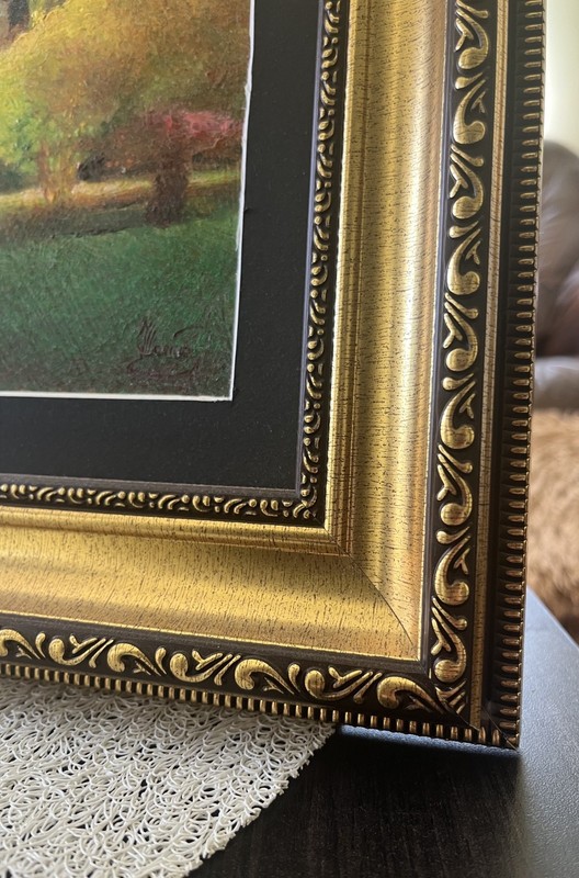landscape hand printed painting framed gallery