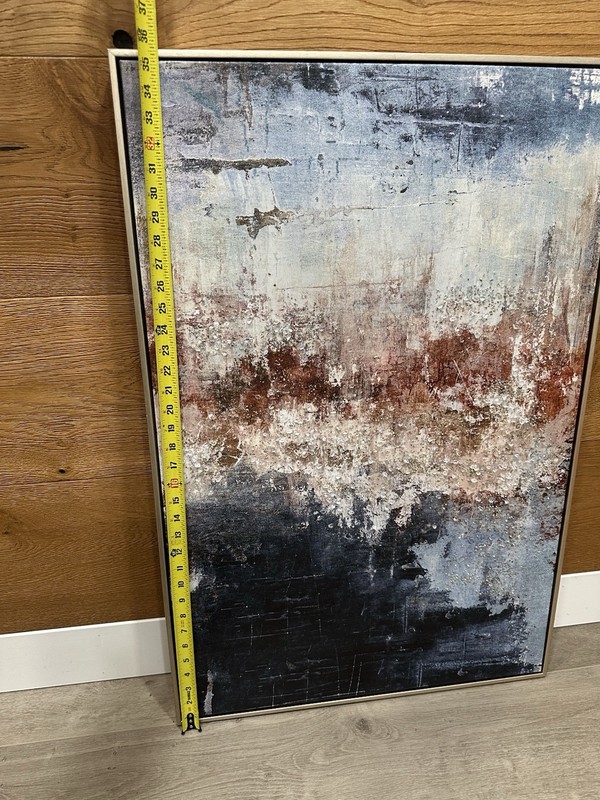 Modern Abstract Textured Wall Art on Canvas Framed Large 23.6”x35.5” Excellent gallery