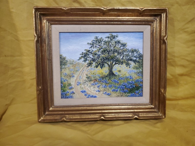 EMMA AMMANN Original Texas Bluebonnet Painting~ Known SA TX Artist PLS READ BIO