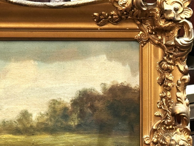 ANTQ 19th C American School O/C "Cows In Stream" Attr. to Thomas Bigelow Craig! gallery