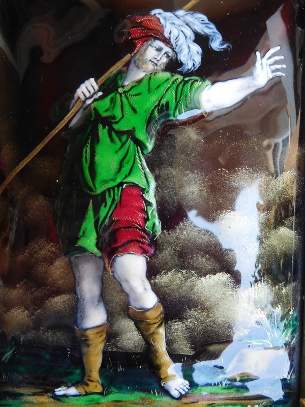 19th Century Enamel German Renaissance Soldier Albrecht Durer Style Painting !!