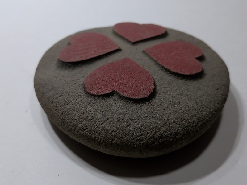 ✨UNIQUE✨ Carved & Painted Red Hearts on Rock, Plant Decoration, Valentines, Love gallery