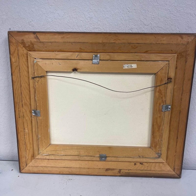 Vintage Canvas Original "QUIET INLET" Painting Signed with Wood Frame gallery