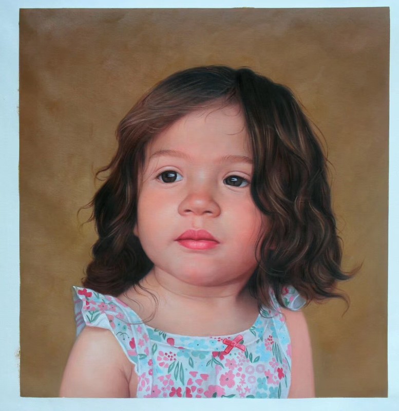 Custom Hand Painted Portrait Oil Painting from Photo Canvas 16″X20″