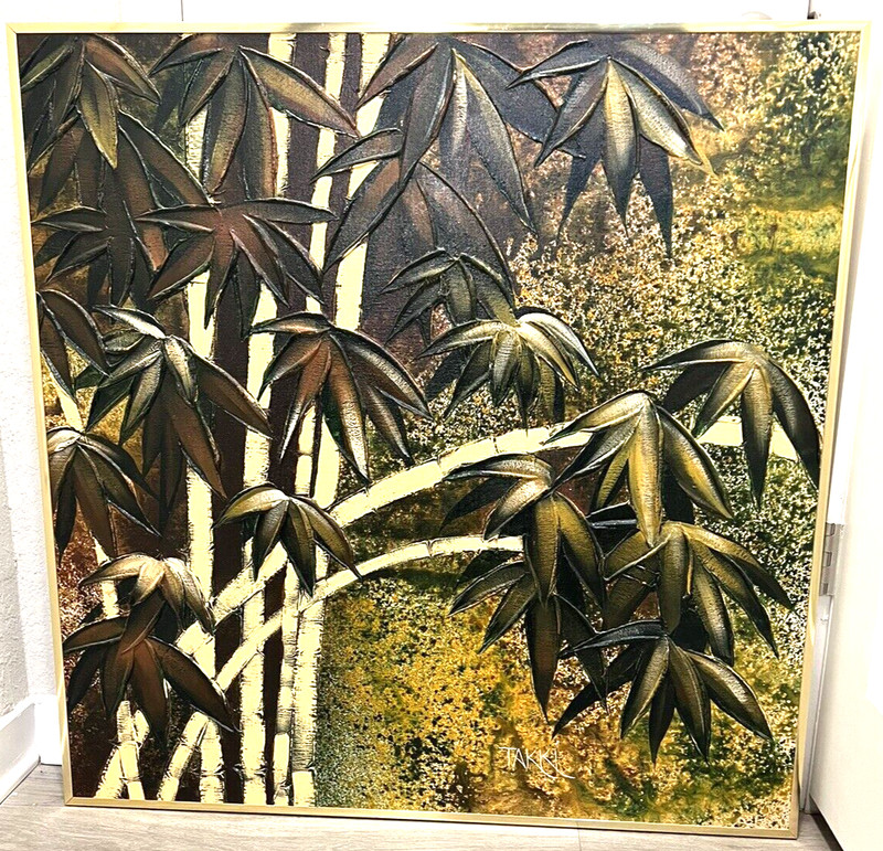 Art Painting Bamboo Mid Century Modern Asian Oriental Landscape Modernism Takki
