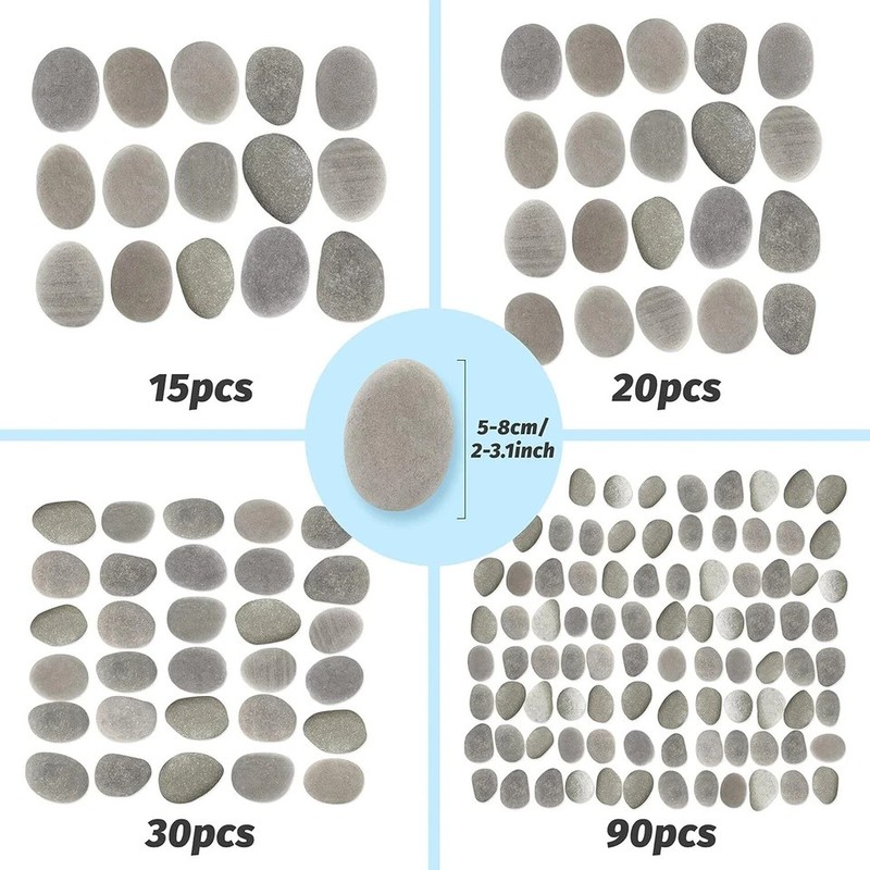 10PCS Large Painting Rocks, Natural River Rocks, Flat Rocks for Painting, 2-3 In gallery