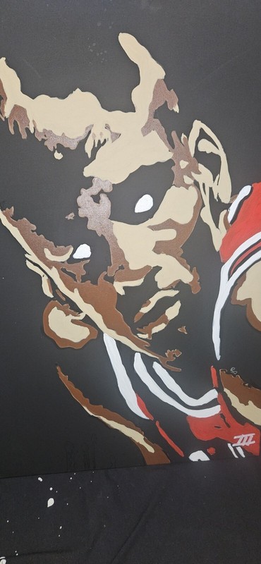 Micheal Jordan «PLAYOFF MIKE» 36X48 ORIGINAL ARTWORK Signed & C.O.A