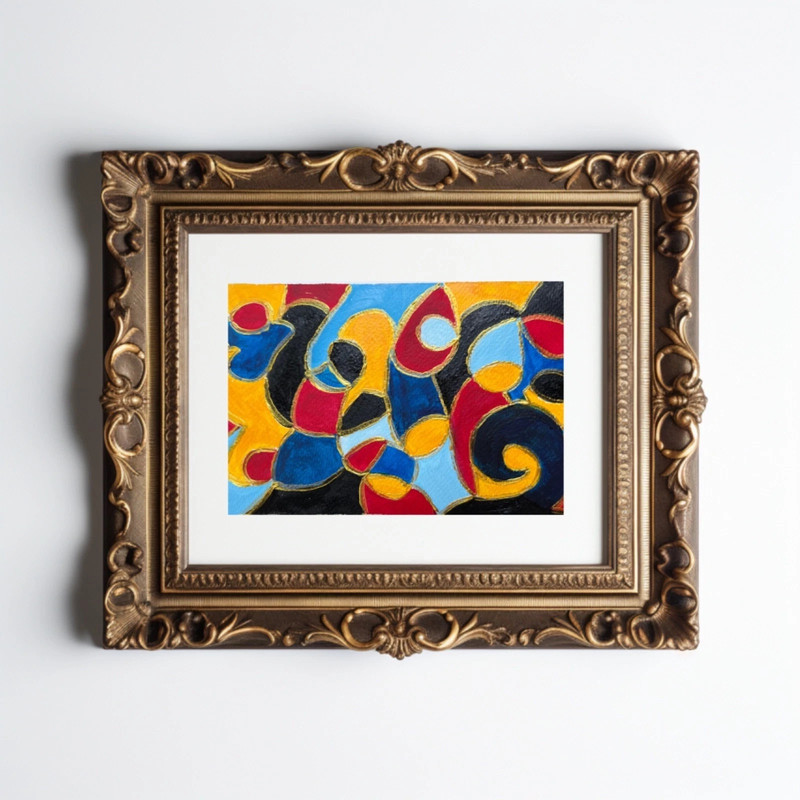 Abstract Original Painting Acrylic Colorful Modern Art Matted 8″x10” Jimarieart