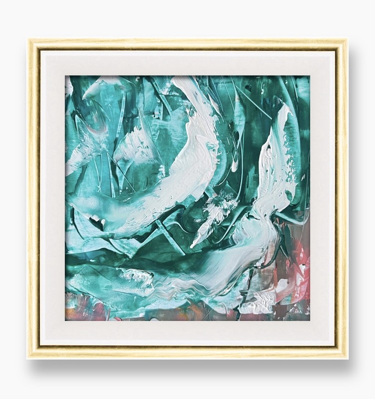 Anse Source d’Argent Seychelles Emerald Tide – La Digue Waves Framed Painting 6”
