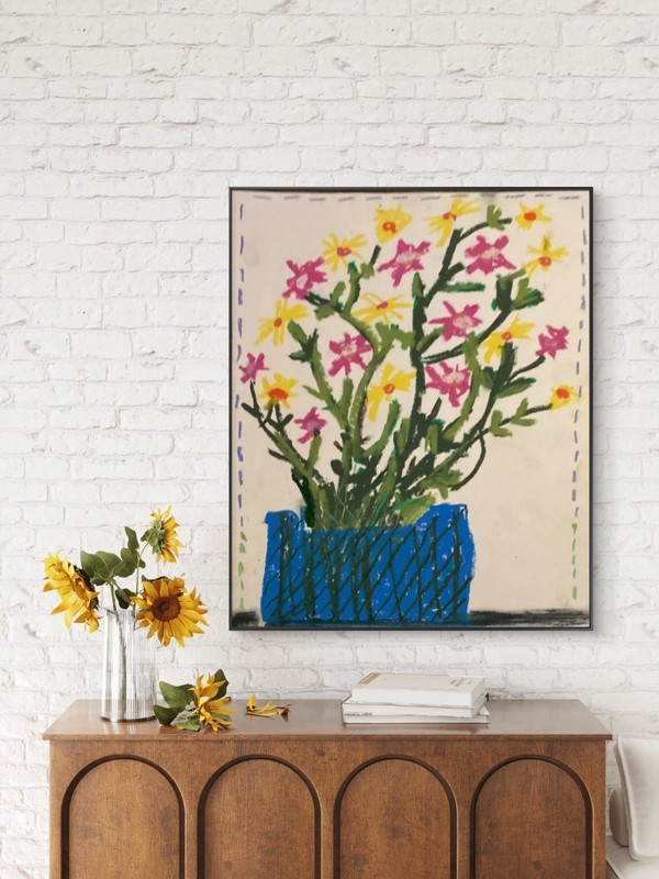 Colorful Bright Flower Neo Expressionism Urban Art Modern Original 8 by 10 Paper gallery