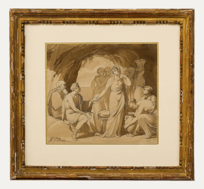 Henry Pierce Bone (1779-1855) – Early 19th Century Watercolour, Look of Love