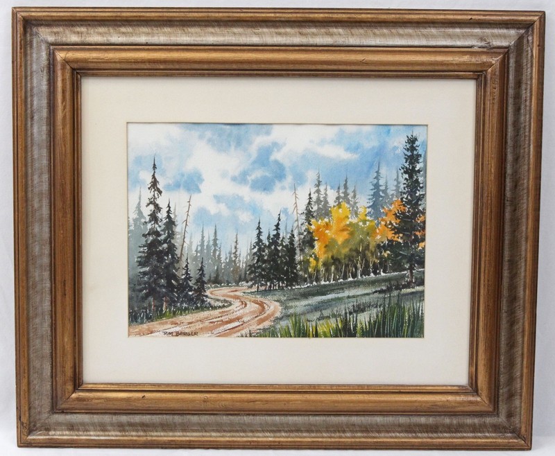 Tom Berger Vintage Watercolor Painting Colorado Autumn Landscape Listed Artist