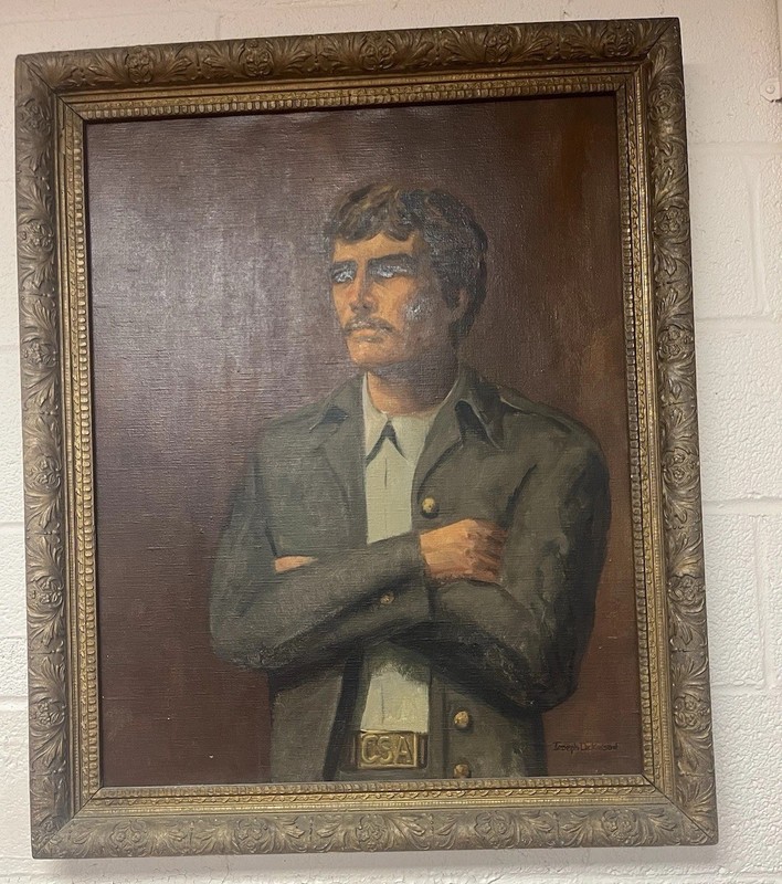 Vintage Large Confederate Oil Painting Brownsville, TN Artist Joseph Dickinson