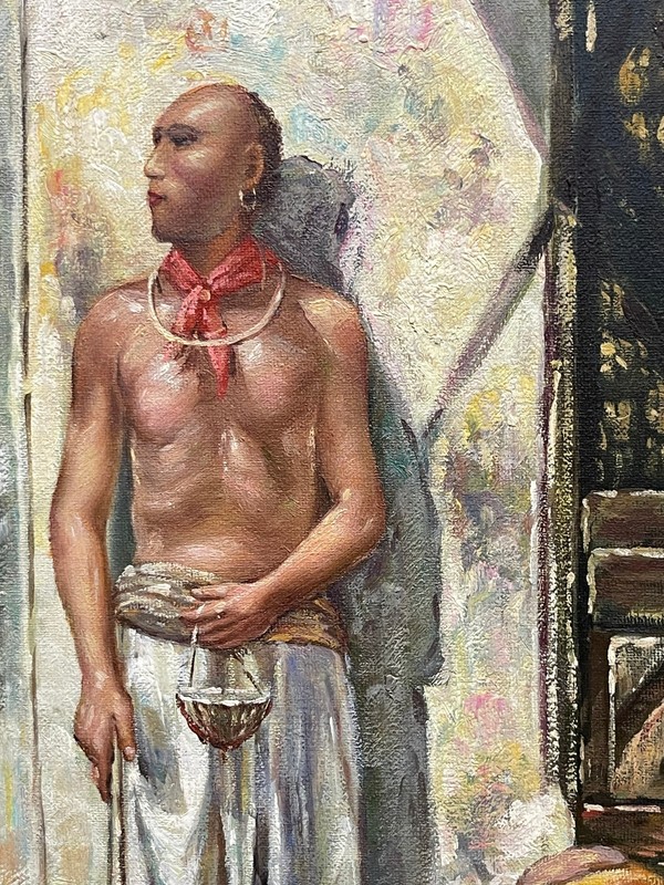 A Very Large Orientalist Oil on Canvas Painting gallery
