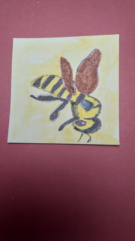 3x3 ORIGINAL PAINTING BUMBLE BEE FOLK ART WHIMSICAL STORYBOOK CUTE INSECT GAT gallery