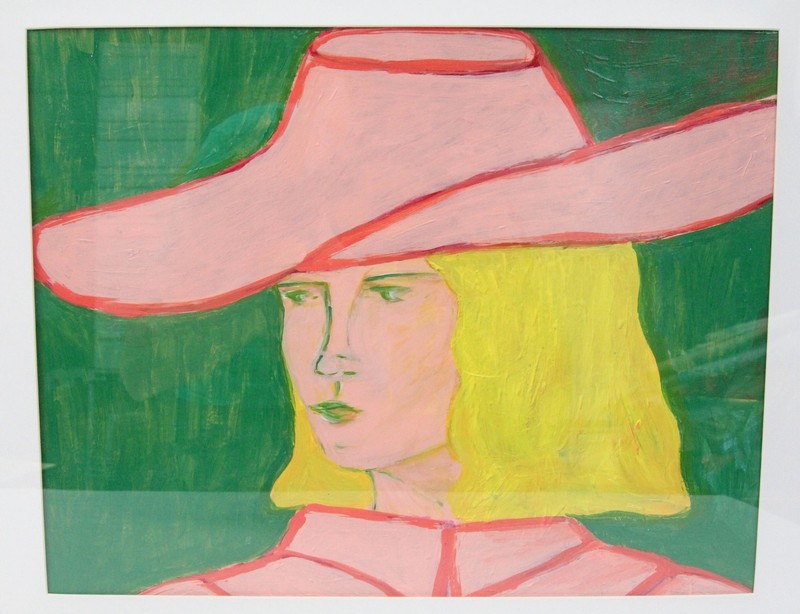 Shaskia Cuaspa 11×14 Acrylic Painting Portrait Cowgirl Woman Pop Art Pink Hat