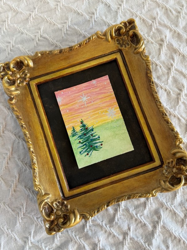 ACEO Original landscape art, Mixed media mini painting~ Light Begingings gallery