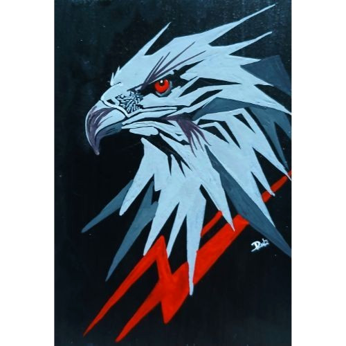 ACEO Original Bird Abstract Acrylic Animal Nature Mini Pop Art Hand Painting NEW