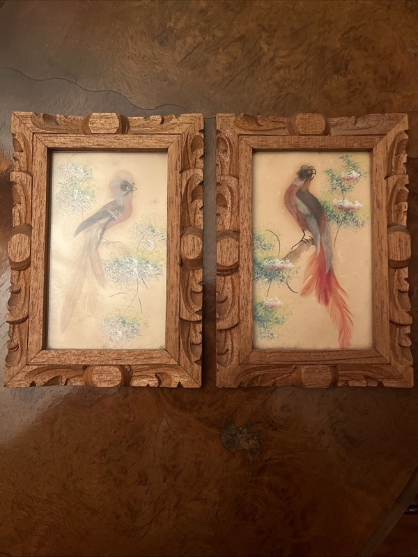 Wood Frame Bird Paintings