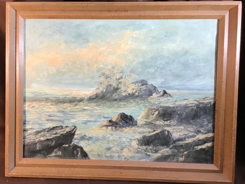 Seascape Crashing Waves,Oil Canvas Board,OOAK,Original gallery
