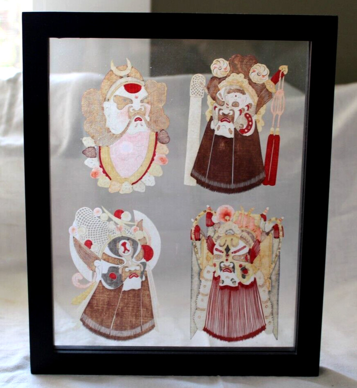 Kirie kirigami Intricate Japanese Rice Paper Cut Out Painted Warriors Art