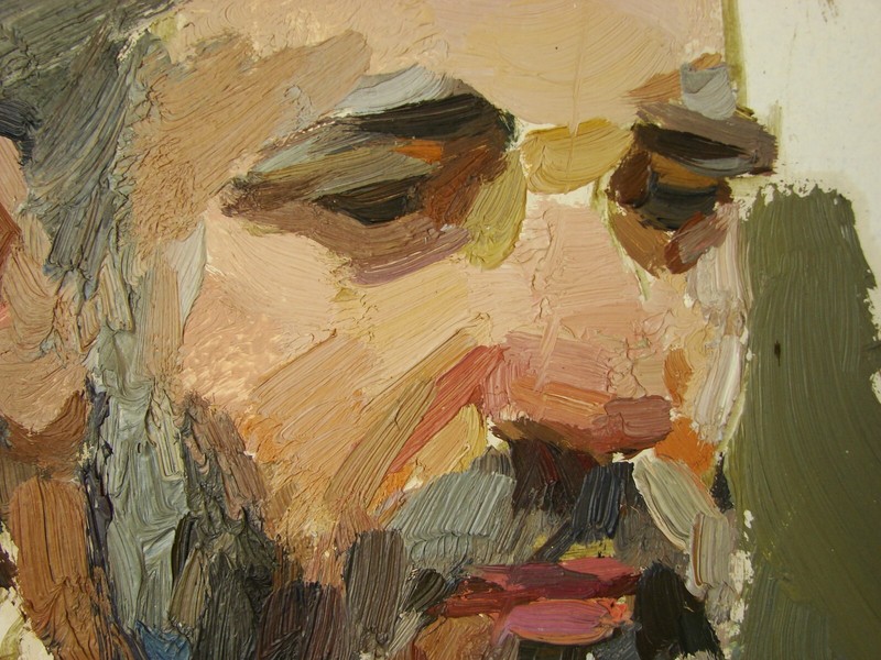 Ukrainian Soviet Oil Painting impressionism realism male portrait bearded man gallery